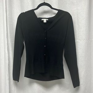 Medium sized black Casual Corner button down women’s sweater.